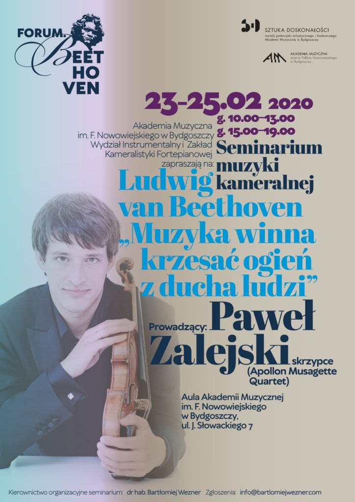Poster about P. Zalejski masterclass