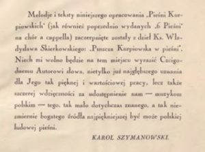 a photograph of the third page of the collection with the acknowledgements to Rev. Władysław Skierkowski